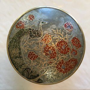 Brass and enamel trinket box